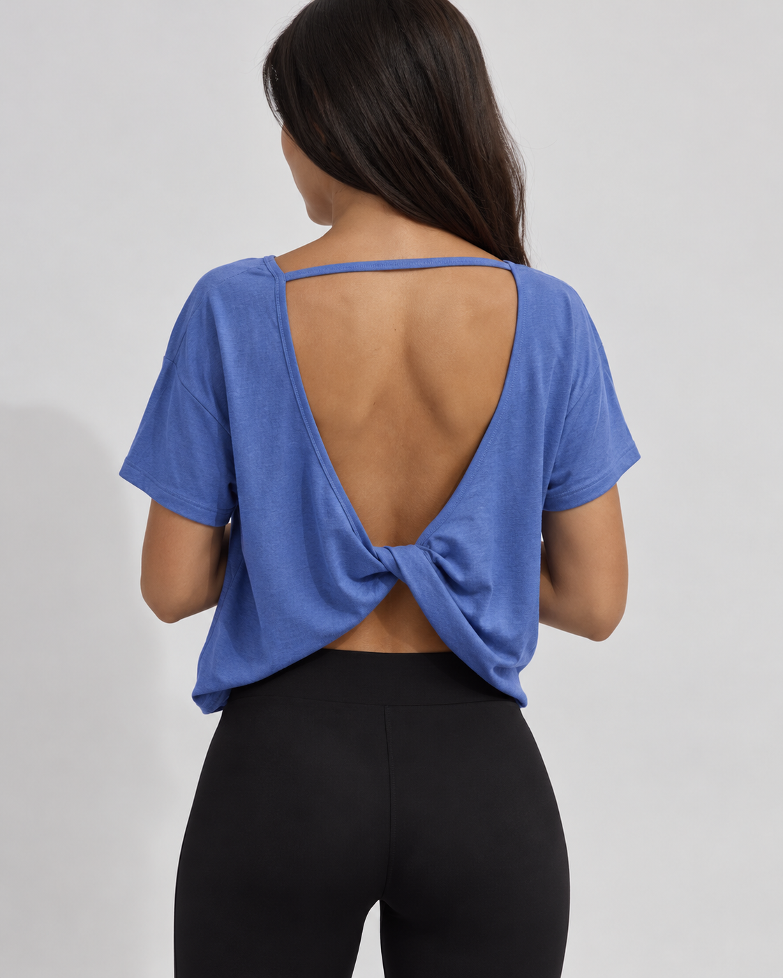 Blue Open Back Top