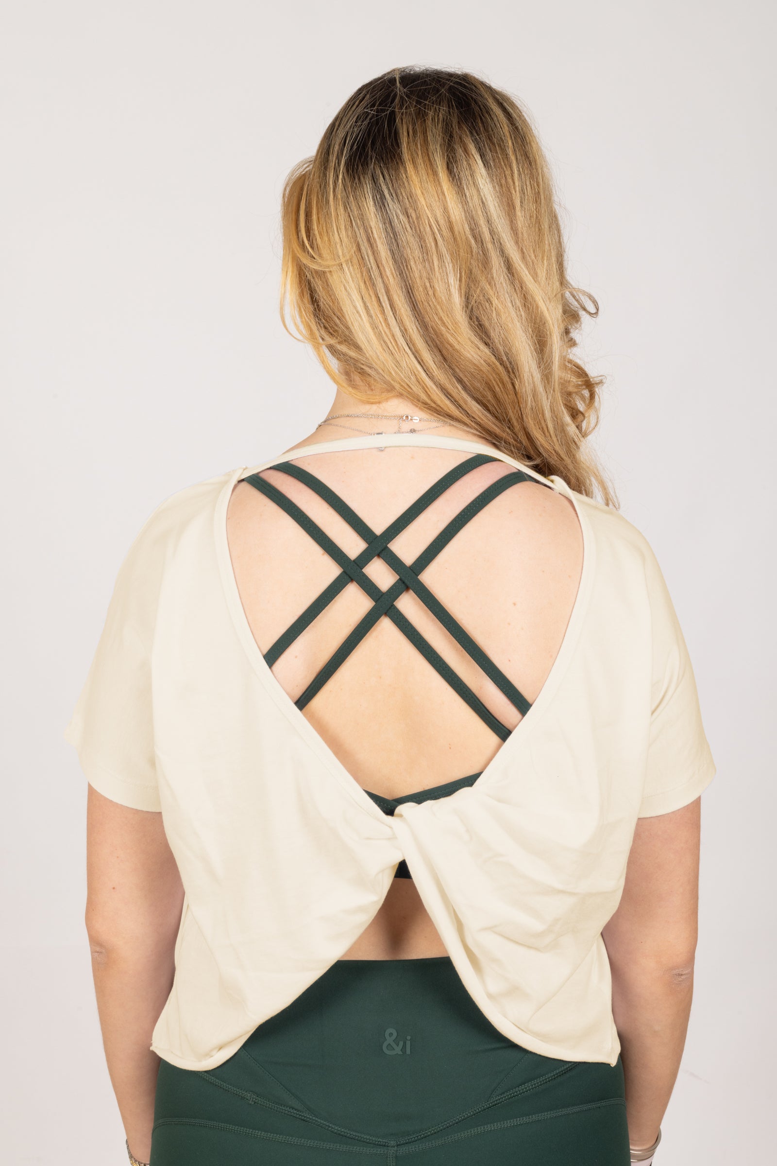 Beige Open Back Top