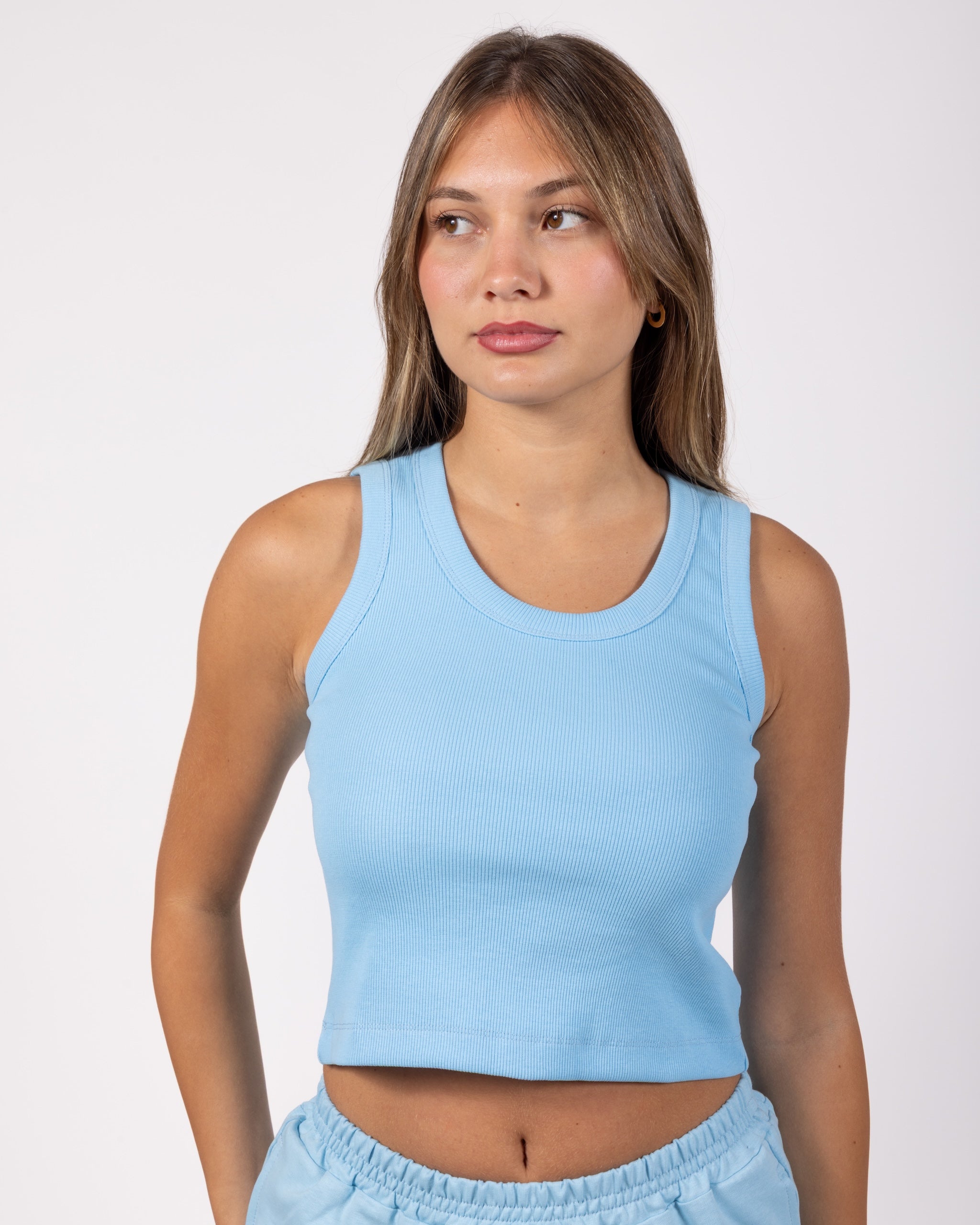 Blue Ribbed Tank