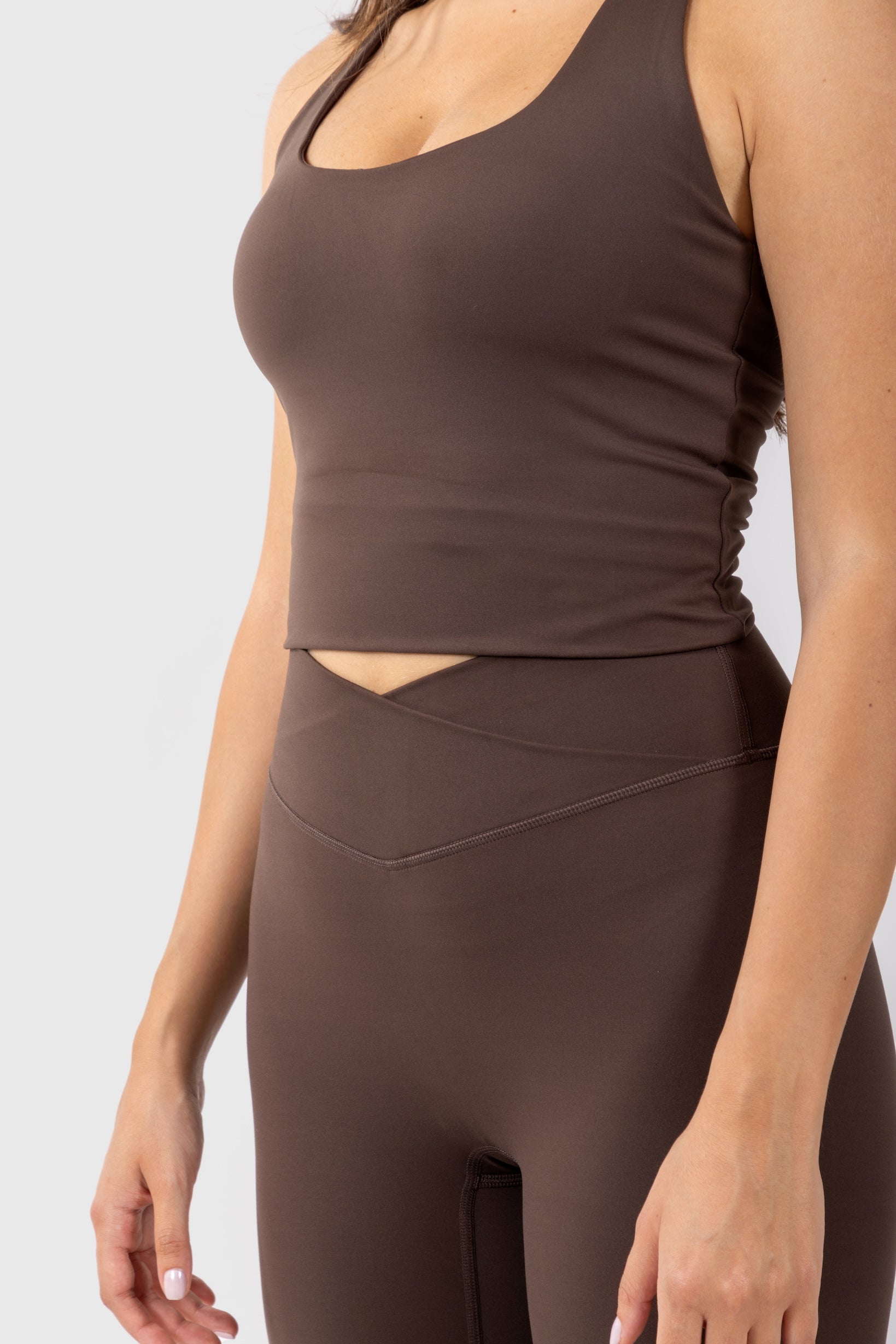 Brown Racer Back Tank