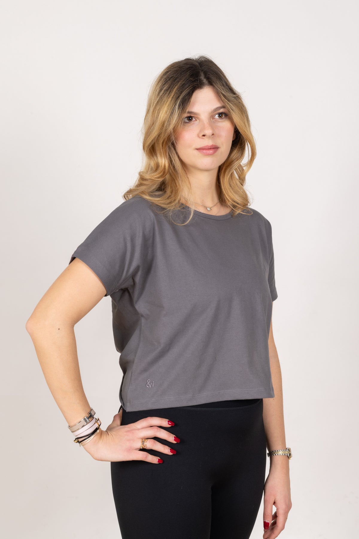 Grey Open Back Top