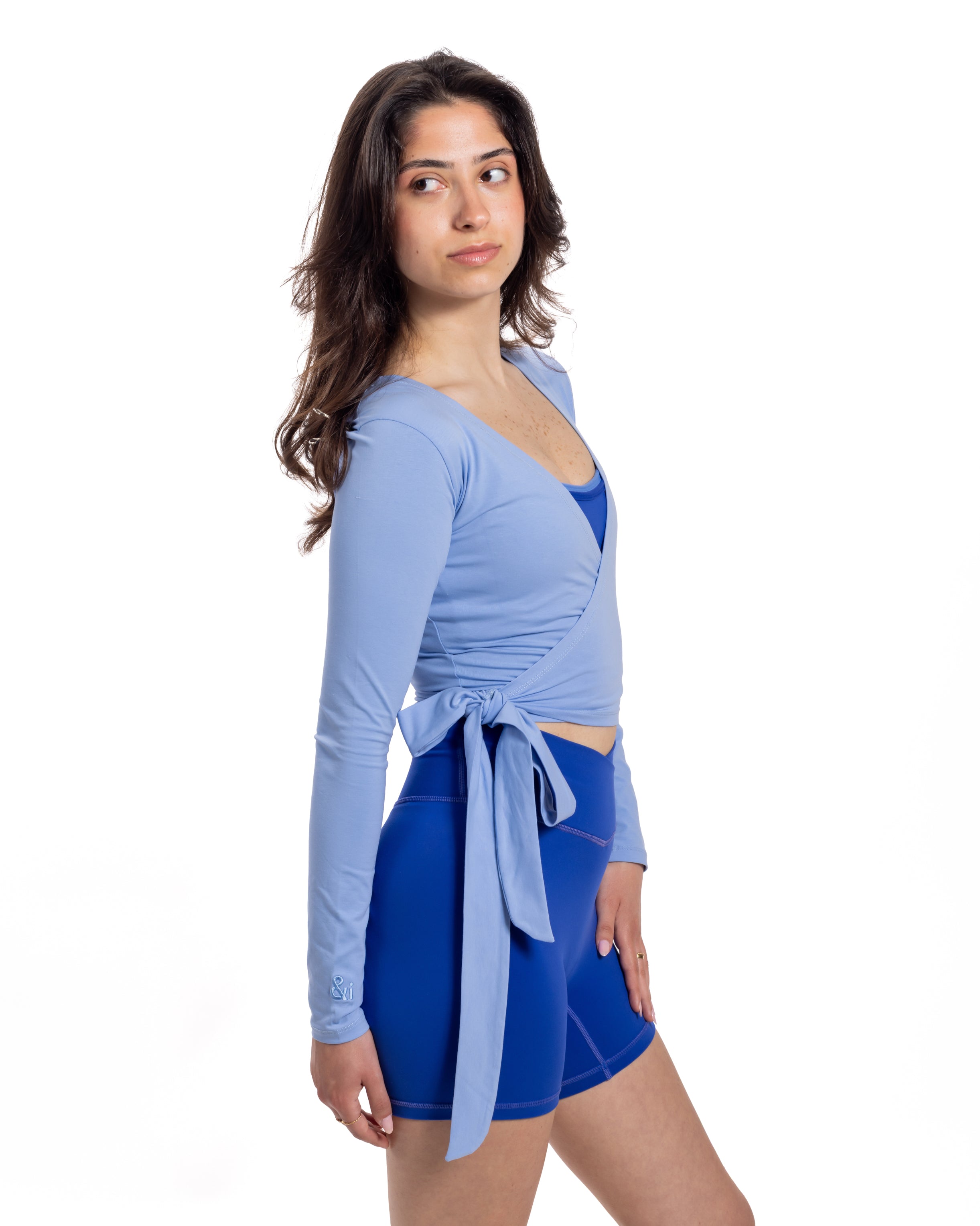 Baby Blue Wrap Top