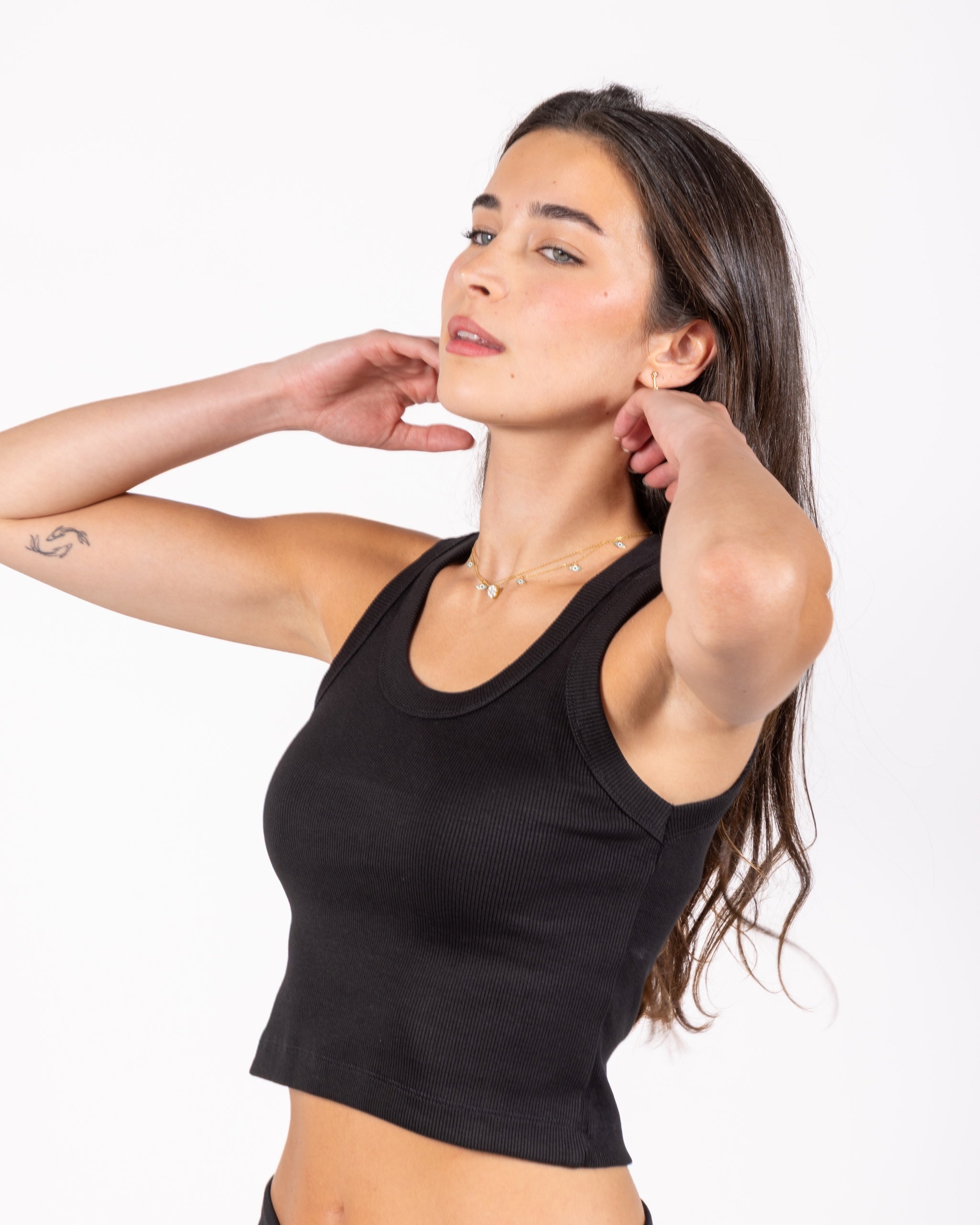 Black Ribbed Tank