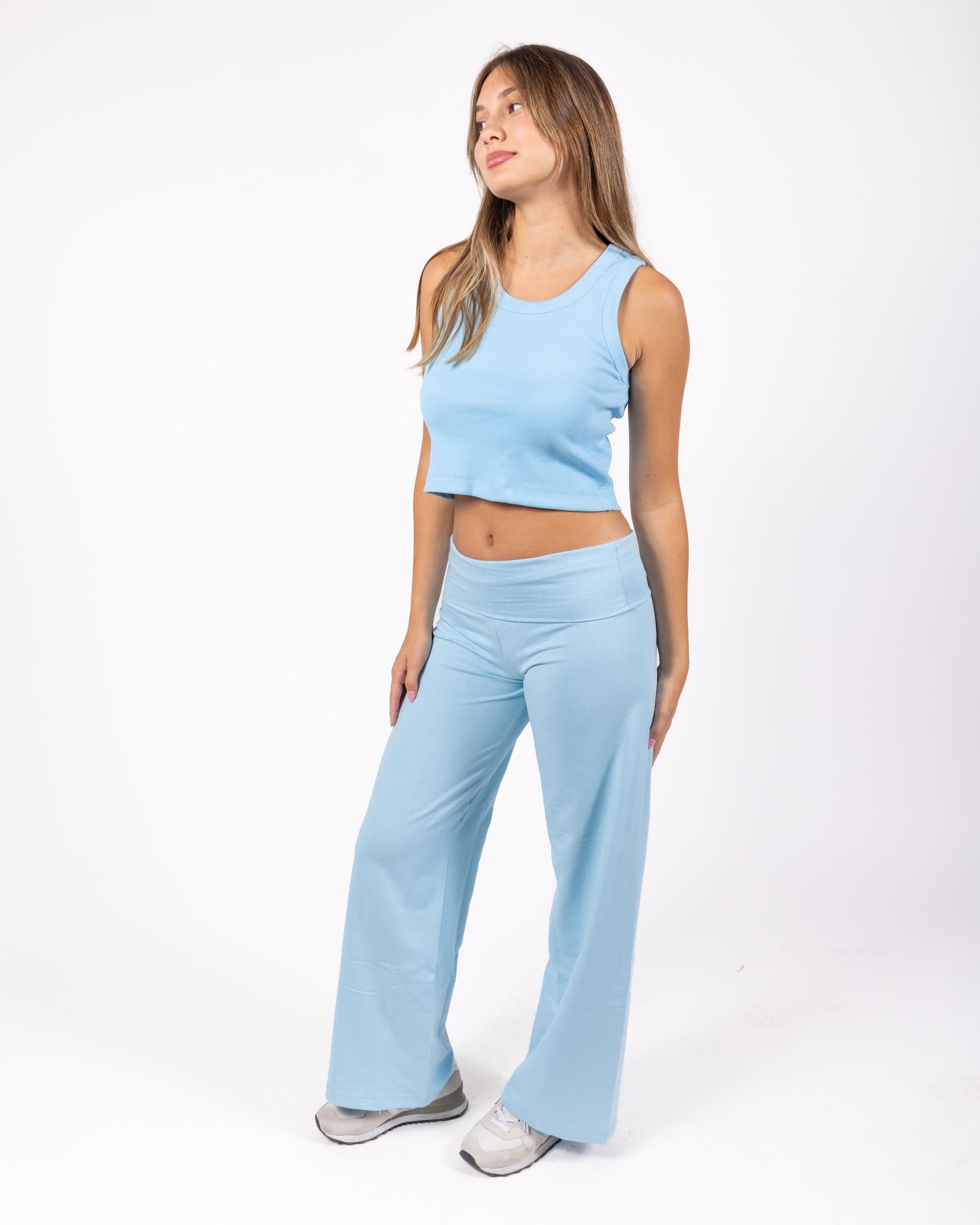 Blue Folded Pants