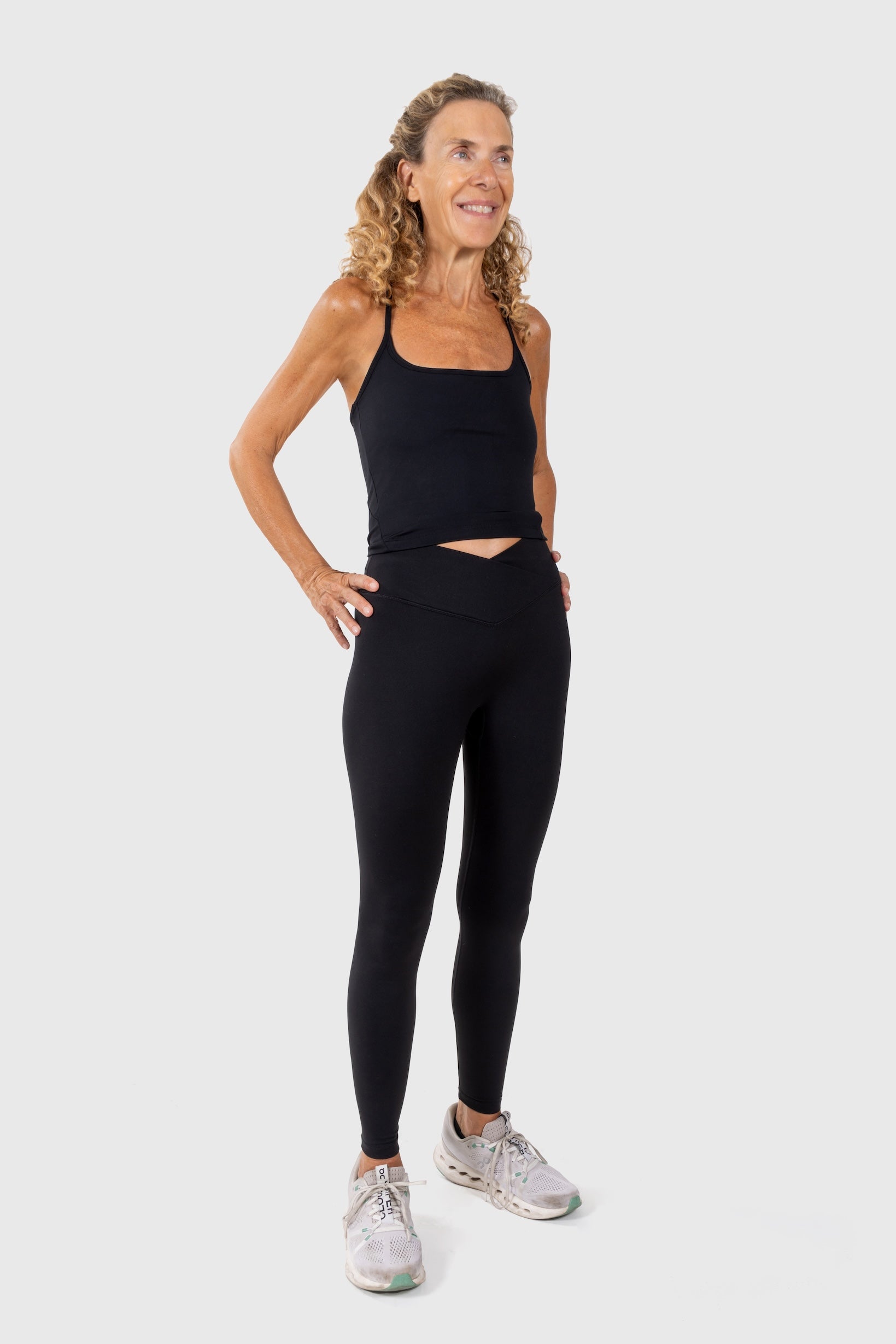 Black Cross Waistband Leggings