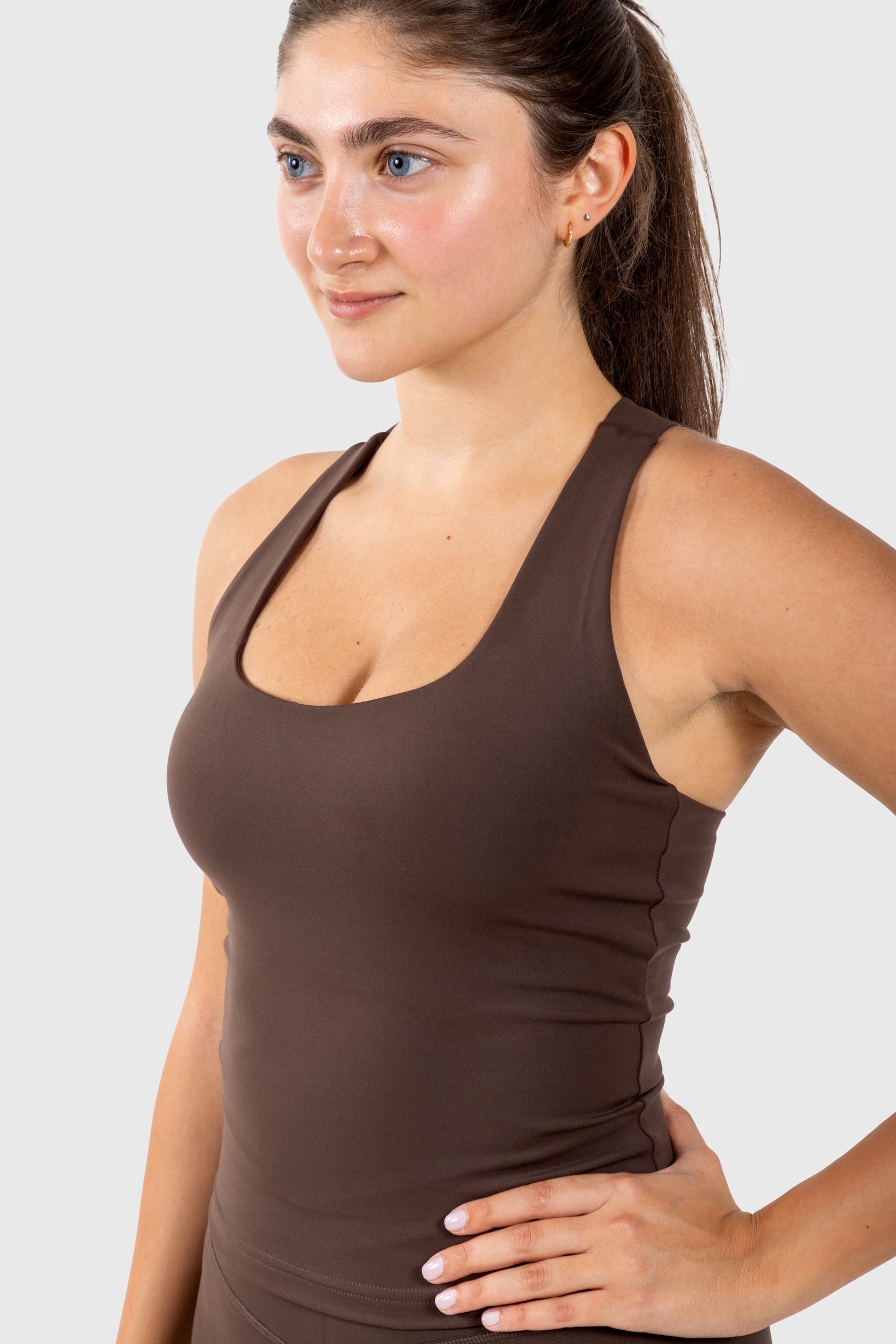 Brown Racer Back Tank