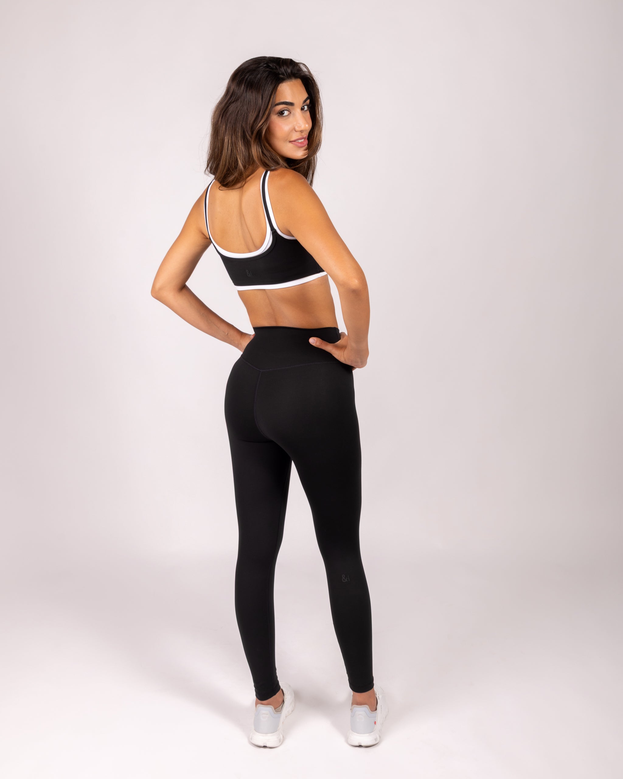 Black Cross Waistband Leggings