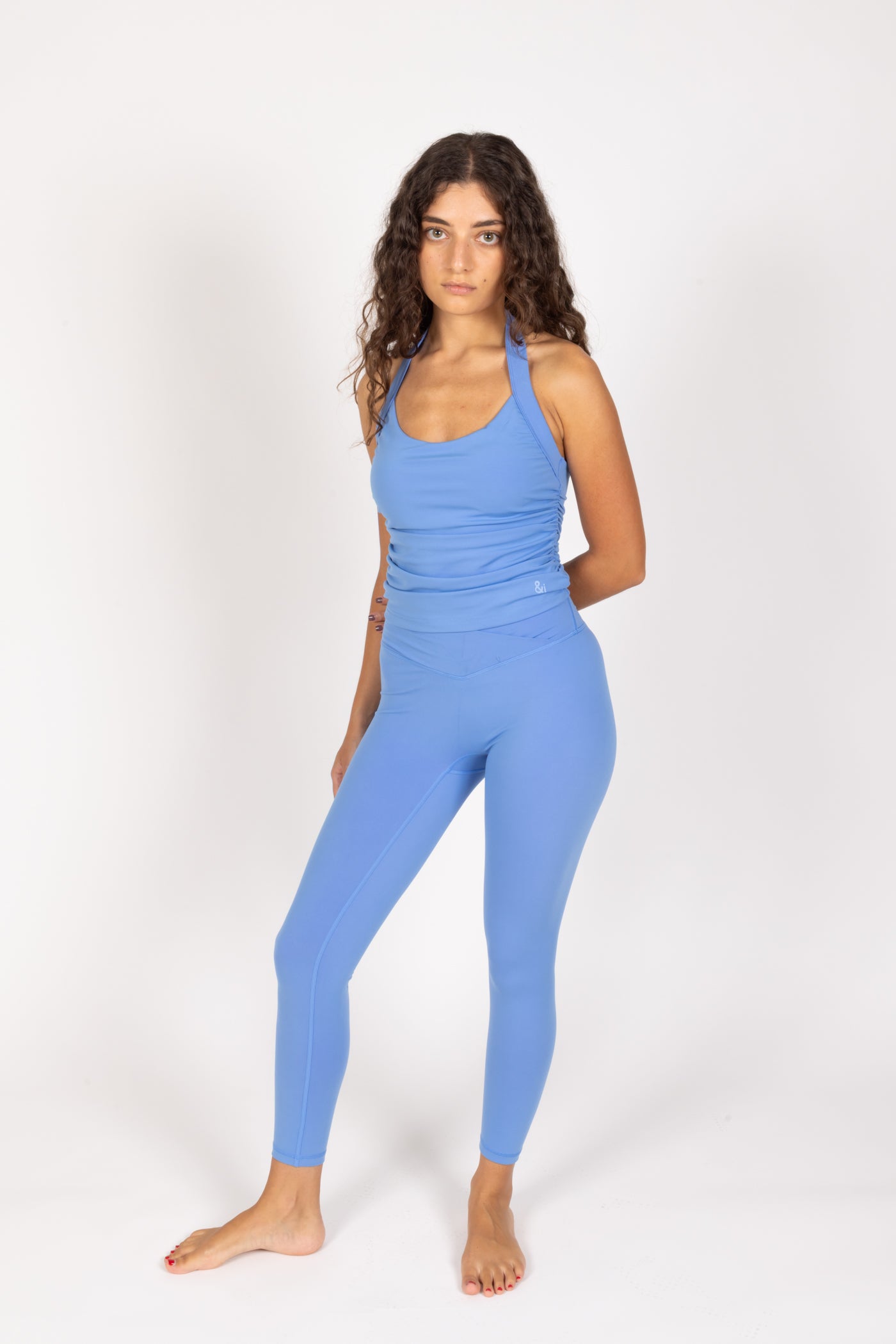 Baby Blue Cross Waistband Leggings