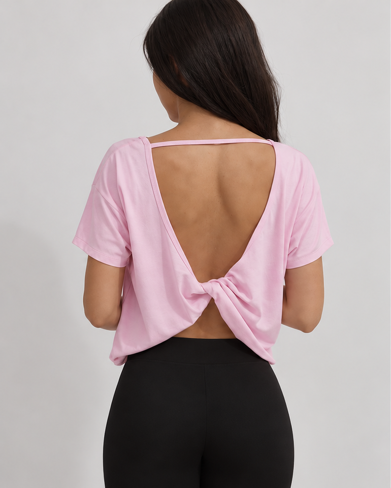 Pink Open Back Top